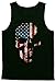 Blittzen Mens Tank Top Skull with American Flag Imprint