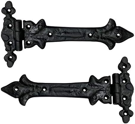 Adonai Hardware Adonijah Antique Iron Tee Hinge (Oil Rubbed Black Living Finish)- Supplied as 2 Pieces per Pack