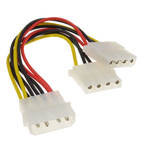 kenable 2 Way 4 pin PSU Power Splitter Cable LP4 Molex 1 to 2 Lead 15cm (~6 inch)