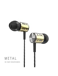 Betron AX1 - Auriculares de diadema con aislamiento de ruido y micrófono, color negro y dorado
