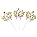 24 Packs Glitter Purple Diamond Gold Cupcake Topper Crown Princess Purple Bow Cake Dessert Birthday Anniversary Decoration