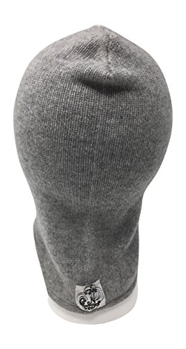 100% Cashmere Baby Hat For Boys & Girls Super Soft Light Weight Premium Knitted Headwear Balaclava Windproof Face And Ear Cover With Gift Bag (Grey) - Thumbnail 4