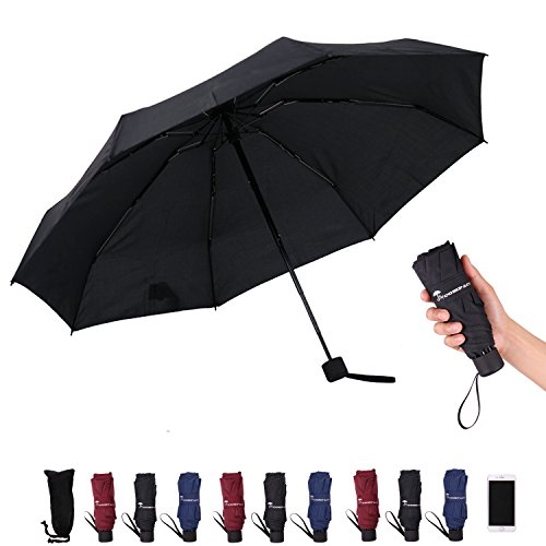 SY COMPACT Travel Umbrella - Lightweight Portable Mini Compact umbrellas-Factory outlet shop (black) - Thumbnail 7