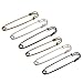 KLOUD City6 Pcs 4 Inch Heavy Duty Giant Safety Pins for Blankets, Skirts, Kilts, Knitted Fabric ,Crafts (2silver&2black & 2bronze)
