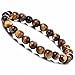 WRCXSTONE Natural 8mm Gorgeous Semi-Precious Gemstones Healing Crystal Stretch Beaded Bracelet Unisex