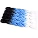 NAISIER Black to Sapphire to white Ombre Jumbo Braids Crochet Braids 3 Tone Ombre Color Hair Extension For Braiding Jumbo Box Braiding Hair,5 Pcs,24