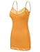 JJ Perfection Women's Adjustable Spaghetti Strap Lace Trim Cami Tunic Tank Top