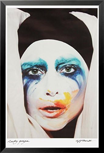 Buyartforless Framed Work Lady Gaga - Applause 34x22.5 Music Art Print Poster, White