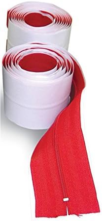 TigerTough Heavy Duty Adhesive Zippers – 84 Inch Self Stick Zipper for Dust Barrier, Containment Wall, Plastic Sheeting, Tarp, Construction, Remediation, Camping &amp; More – Pack of 2