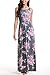 Zattcas Maxi Dresses for Women,Womens Crew Neck Sleeveless Summer Floral Maxi Dress with Pockets,Multi Gray,Small