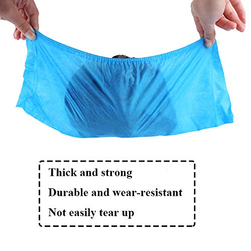 LyncMed | 200 Pack Shoe and Boot Covers, Disposable Shoe Covers, Shoe Cover Booties for Indoors, Hospital & Construction, Non-slip Reusable & Water Resistant, Blue, Size Large Fits Most - Thumbnail 3