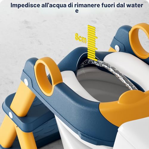 Rabb 1st Children's Toilet Reducer, Raised Seat for Men and Women, Non-Slip Anti-Splash Platform for Toilet, Blue Yellow