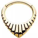 Pierced Owl 16GA 316L Stainless Steel Oval Shape with Cut Lines Hinged Segment Ring