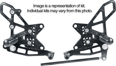 <ul> <li> CNC machined from 6061 aluminum for strength, low weight & durability</li> <li> Dual ball bearing shift and brake pedals provide smooth and consistent action</li> <li> Rounded edges prevent race boots from getting snagged on heel guards while riding</li> <li> Race grip footpegs increase rider confidence and chassis feedback</li> </ul>