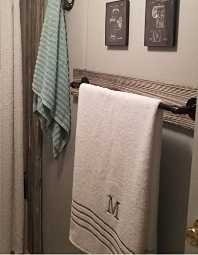 Industrial Pipe Towel Rack,Towel Bar Fixture Set,Bath Towel Holder Towel Horse,Napkin Hanger | Wall Mounted DIY Style, Coated Finish,18 Inch