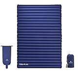 HIKENTURE Double Camping Pad Large Inflatable Air Mattress with Pump Bag - for Backpacking, Self-Driving Tour, Hiking, Tent (Large)