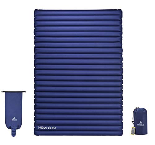 HIKENTURE Double Camping Pad Large Inflatable Air Mattress with Pump Bag - for Backpacking, Self-Driving Tour, Hiking, Tent (Large)