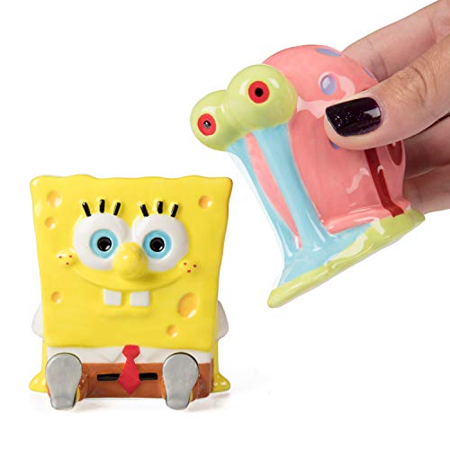 SpongeBob SquarePants Salt & Pepper Shaker Set SpongeBob and Gary Figure Designs Ceramic