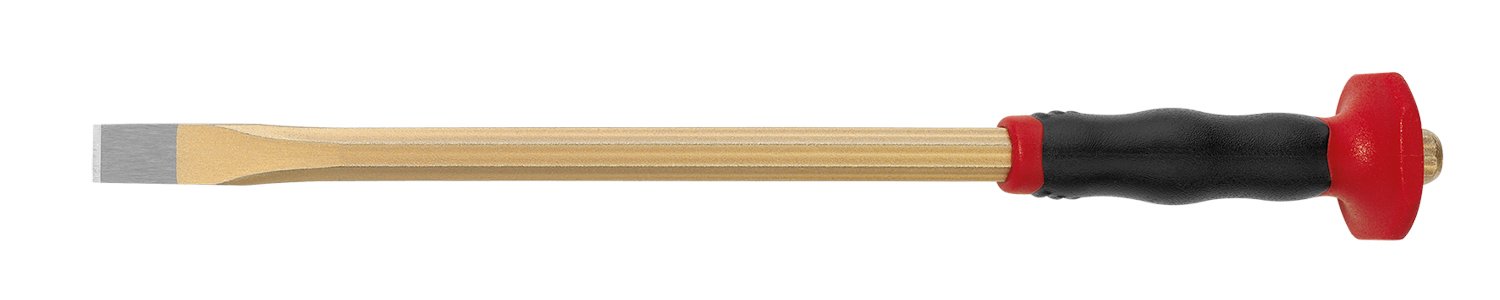 Rennsteig 3613030 10 x 300mm Flat Cold Electrician Chisel Octagonal Shank with Protective Hand Guard
