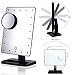 FLYMEI Vanity Makeup Mirror with Lights, Lighted Makeup Mirror with 10X Magnification, 4 AA Batteries, Touch Screen and Light Adjustable, 180° Rotation, Black