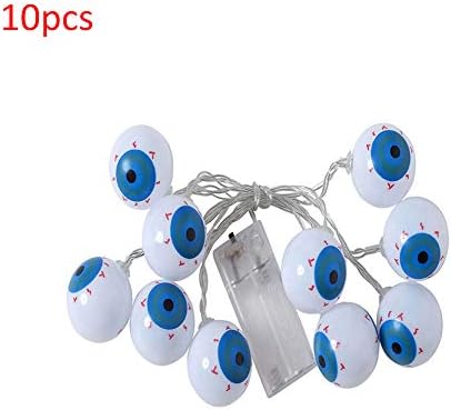 jasminelady 10 LED Hanging Battery Powered Eyeball Light Lamp Party Halloween Decor Warm White