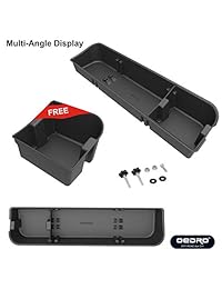 oEdRo   Caja de almacenamiento para asiento trasero compatible con Ford F150 F 150 SuperCrew 4 puertas 2015 2016 2017 2018, color negro con textura para organizadores de asiento inferior