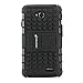 Fosmon [RUGGED] LG REALM Case - HYBO-RAGGED Heavy Duty Hybrid Protective Cover with Kickstand (Black)