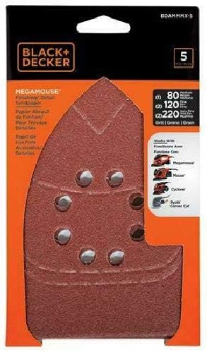 Blackdecker Bdammmx5 Mega Mouse Assorted Sandpaper 5Pack