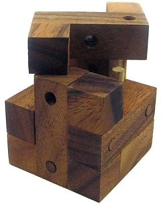 Wooden Nail Cube Brain Teaser