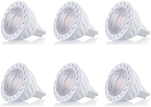 6 Pack MR16 LED Bulbs 5W GU5.3 Spot Light Bulb 120V, 450lm, 50W Halogen Bulbs Equivalent For Bedroom, Kitchen Ceiling, Living Room, Track Lighting, 3000K Warm White