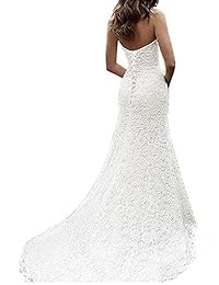 SIQINZHENG vestido de novia de sirena de encaje completo para la playa