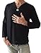 Men's Summer T-Shirt 100% Cotton Thai Hippie Shirt V-Neck Beach Yoga Top (X-Large, Black)