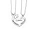 Meiligo® Fashion 2 Pcs Couples Gift Alloy Her Buck His Doe Letter Heart Puzzle Dog Tag Key Chain Broken Heart Bracelet