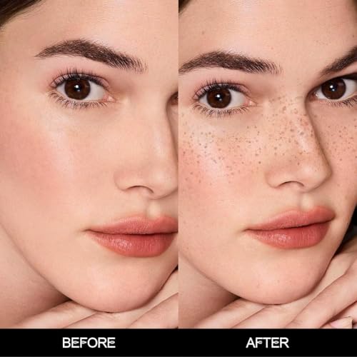LBOYLOVE® Upgrade Faux Freckle Stamp Pen Waterproof Fake Freckles Makeup Tool, Natural-Looking Freckle Maker & Spray with Multi-Prong Precision Stamp Head, Long-Lasting Sunkissed Makeup (2# Medium)