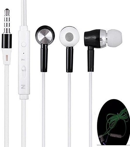 VOTEKI 3.5mm Cool Style Sport Earphones Glow Light Up in the Dark Fluorescent Headset Headphone Earphones Earbuds with Mic for iPhone, Android,Samsung and any Other 3.5mm Audio Jack (Black)