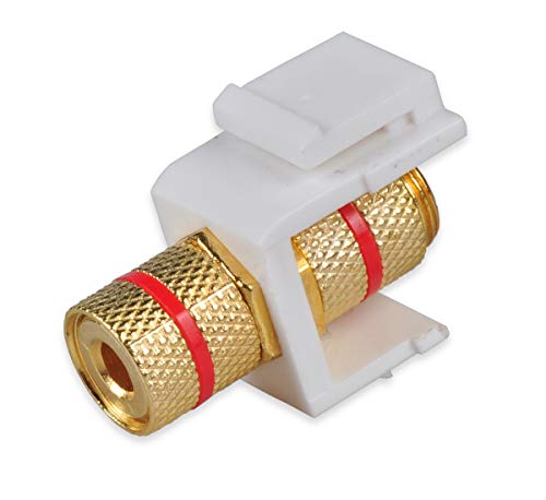 DCFun Speaker Binding Post Banana Keystone Jack Inserts Connector for Wallplate - Pack of 4