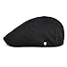 VOBOOM Ivy caps Herringbone Cotton Flat caps Light Newsboy caps Cabbie Hat (Black)