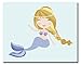 Mermaid Wall Art Prints (8 inches x 10 inches, Blue)