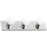 Design House 500850 3-Light Vanity Strip Light Contemporary Dimmable for Bathroom, Bedroom, Makeup Vanity, Polished Chrome