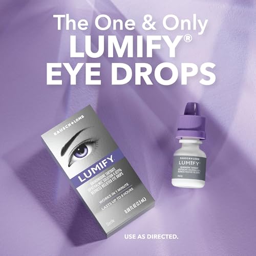 LUMIFY Eye Drops for Red Eyes, Redness Reliever for Brighter Looking Eyes, Works in 1 Minute & Lasts Up to 8 Hours, Eye Drops, 0.25 Fl Oz (7.5mL)