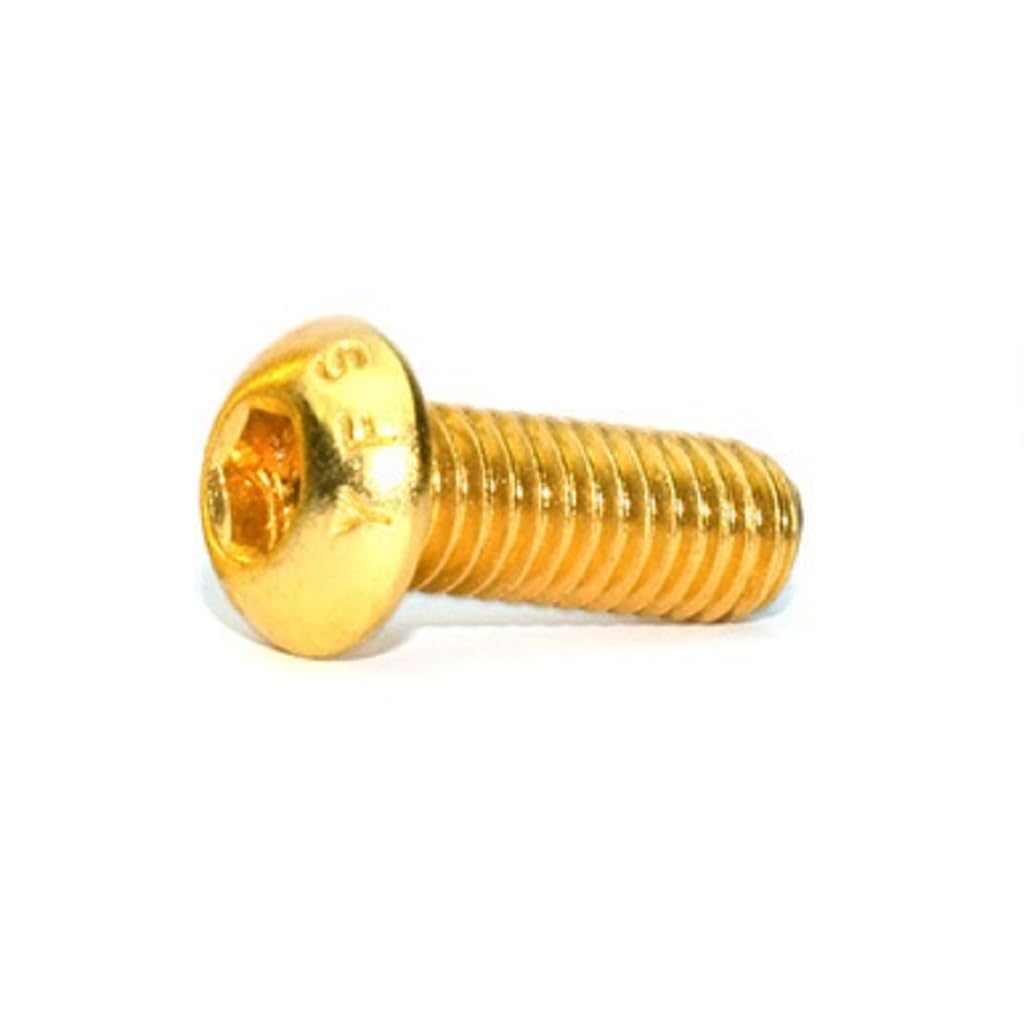 Photo 1 of 50pcs M3 12.9 Screws Allen Screw Hex Socket Button Head Cap Screws Hexagon Bolts Gold (6mm)