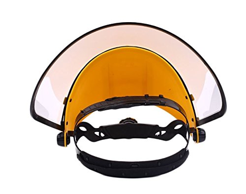 Safety Works Adjustable Headgear Face shield with Visor Mask Clear Face and Head Coverage Polycarbonate Used for - Light Construction, General Manufacturing, Cutting Metal, Cutting Wood (TL-1021)