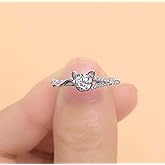 WDIYIEETN Cute Cat Ring 925 Sterling Silver Shiny Full CZ Crystal Diamond Promise Ring (7)