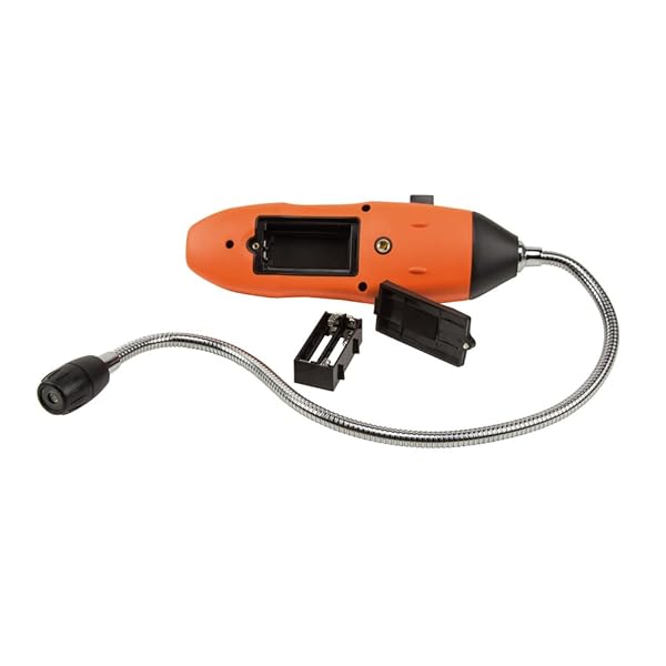 KLEIN TOOLS ET120 GAS LEAK DETECTOR, COMBUSTIBLE GAS LEAK TESTER WITH 18-INCH GOOSENECK HAS RANGE 50-10,000 PPM, INCLUDES POUCH, BATTERIES