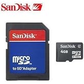 SanDisk 4GB Micro SD Memory Card w/SD Adapter