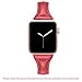 Secbolt Leather Compatible Apple Watch Band 42mm 44mm Red Slim Replacement Retro Wristband Sport Strap for Iwatch Series 5 4 3 2 1 Stainless Steel Buckle