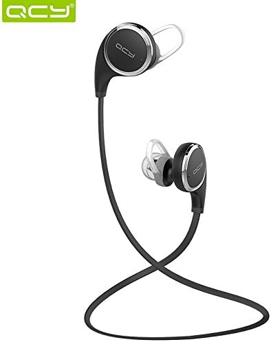 Newmic QY8 Wireless Bluetooth Headphones Sports Stereo Earphones with Mic (Bluetooth V4.1 + EDR, 6 Hours Play Time, APT-X, CVC 6.0 Noise Cancelling, IPX4 Sweatproof, Secure Fit Design) - Black