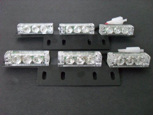 18 LED Vehicle Strobe Flash Lights/Lightbars for Deck Dash Grille Red