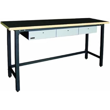 Amazon Com Homak 79 Inch Workbench With 3 Drawers And Wood Top