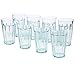 Rhapsody 16-ounce Faceted Plastic Water Tumblers | Turquoise Mist set of 8